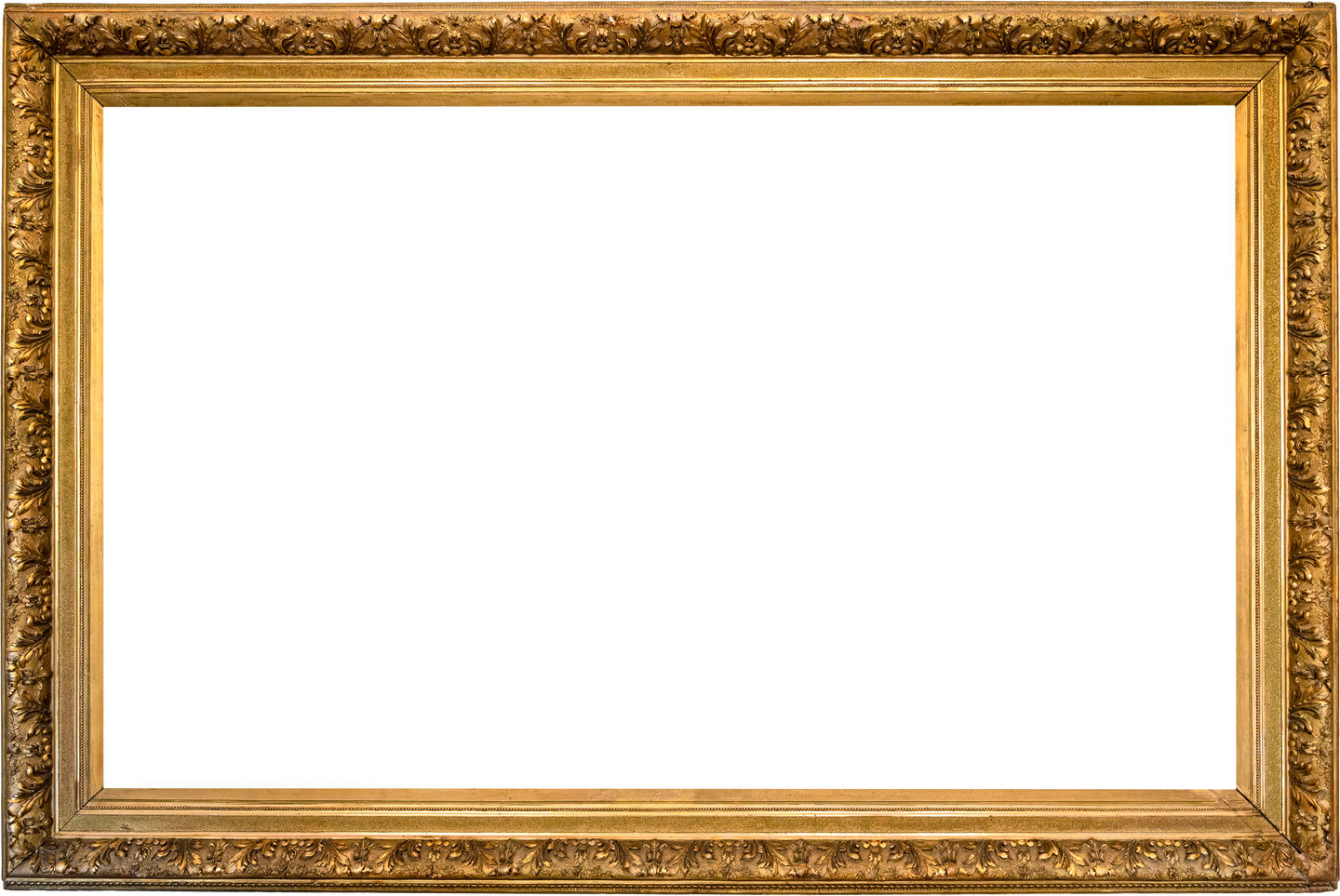 blank ornamental gold picture frame cut out
